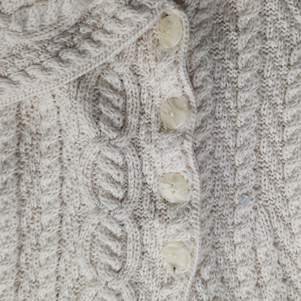 Inis Crafts Chunky Cream Wool  Longline Cardigan size - Picture 11 of 15